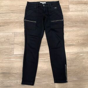 Joie Park Skinny Ankle Zip Black Jean Size 25